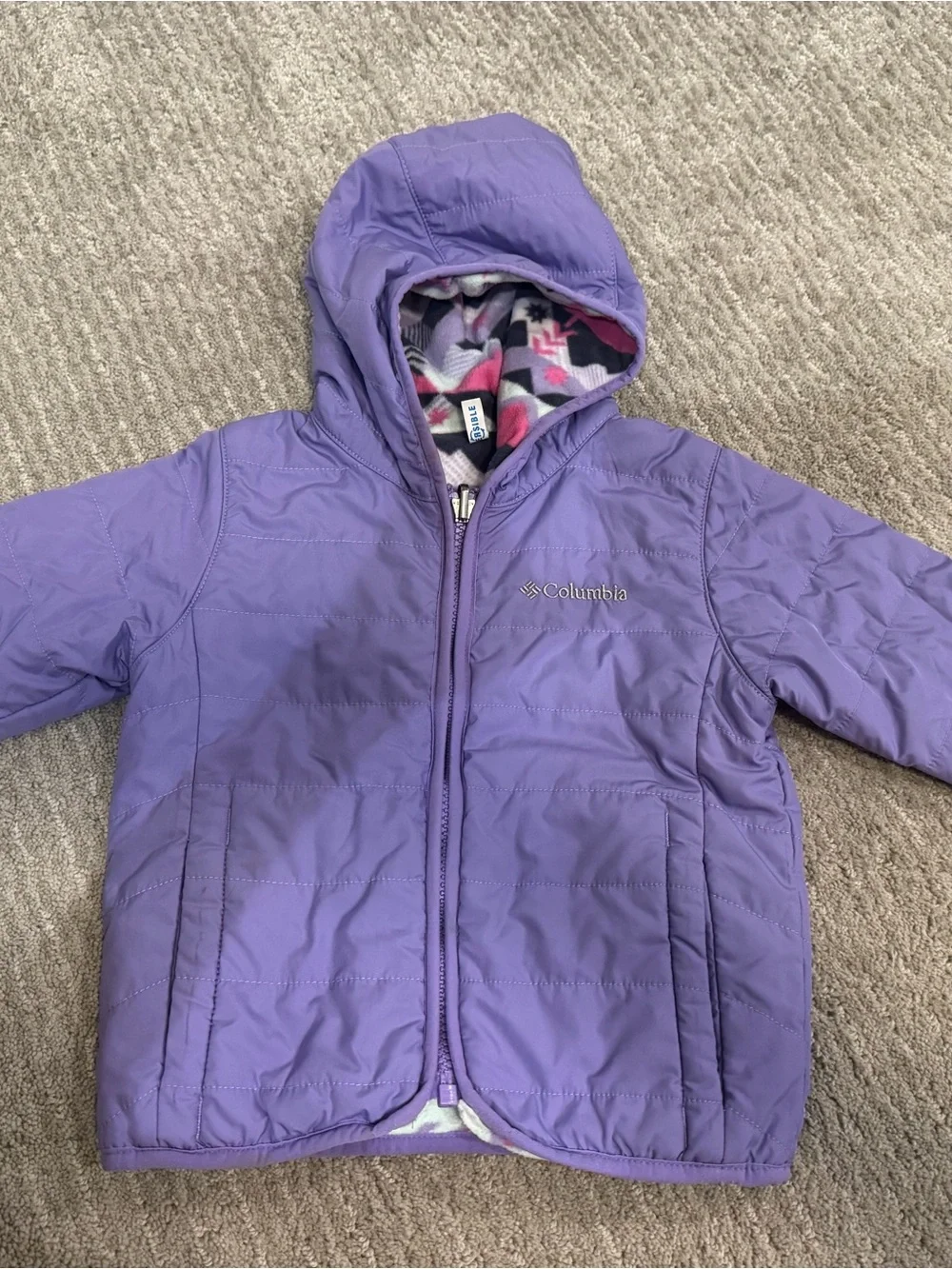 Columbia Girls' Lavender Hooded Puffer Jacket